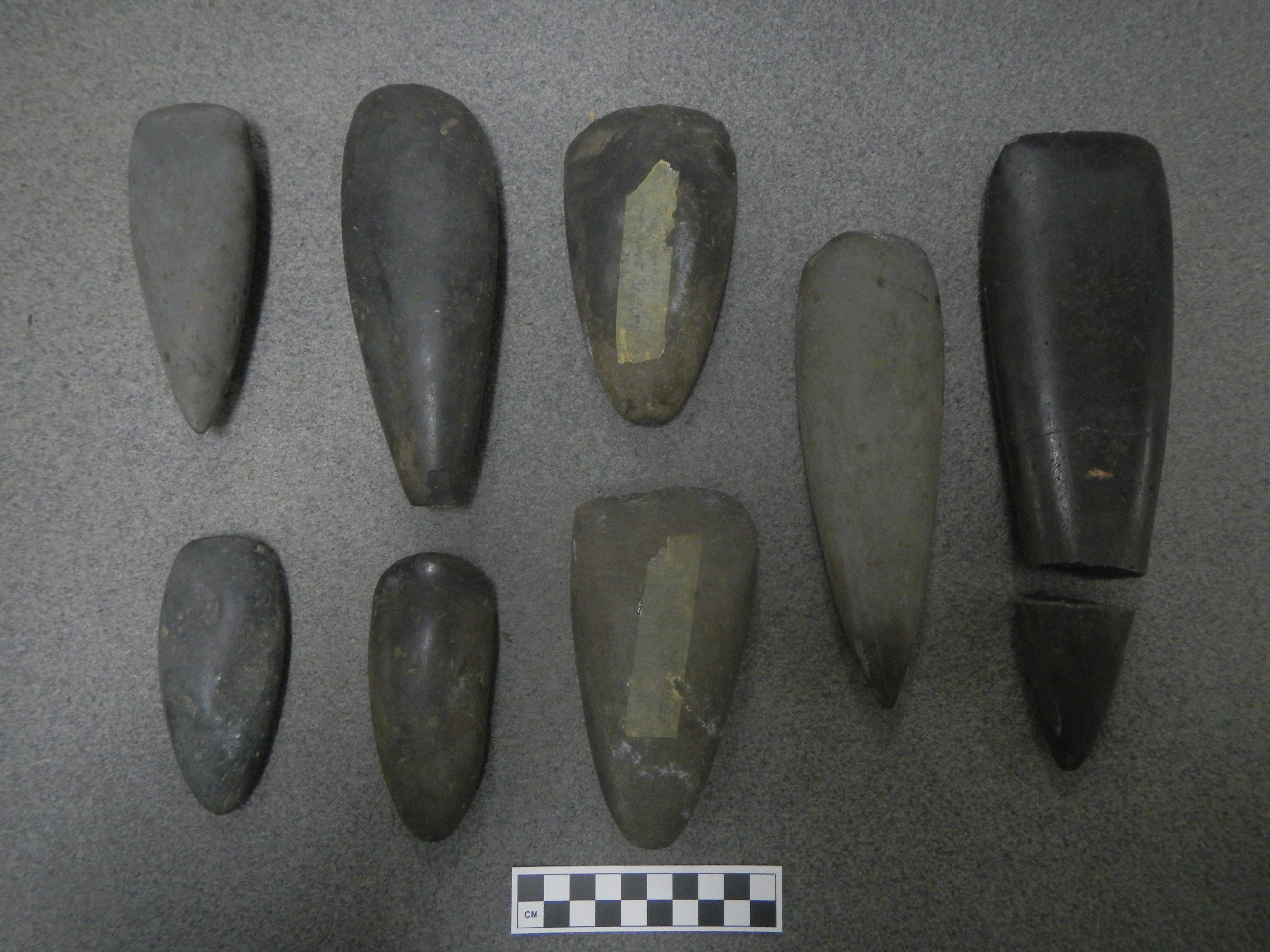 Adze blades from southern vanuatu, geddie robertson collection, nova scotia museum (courtesy of j. flexner)